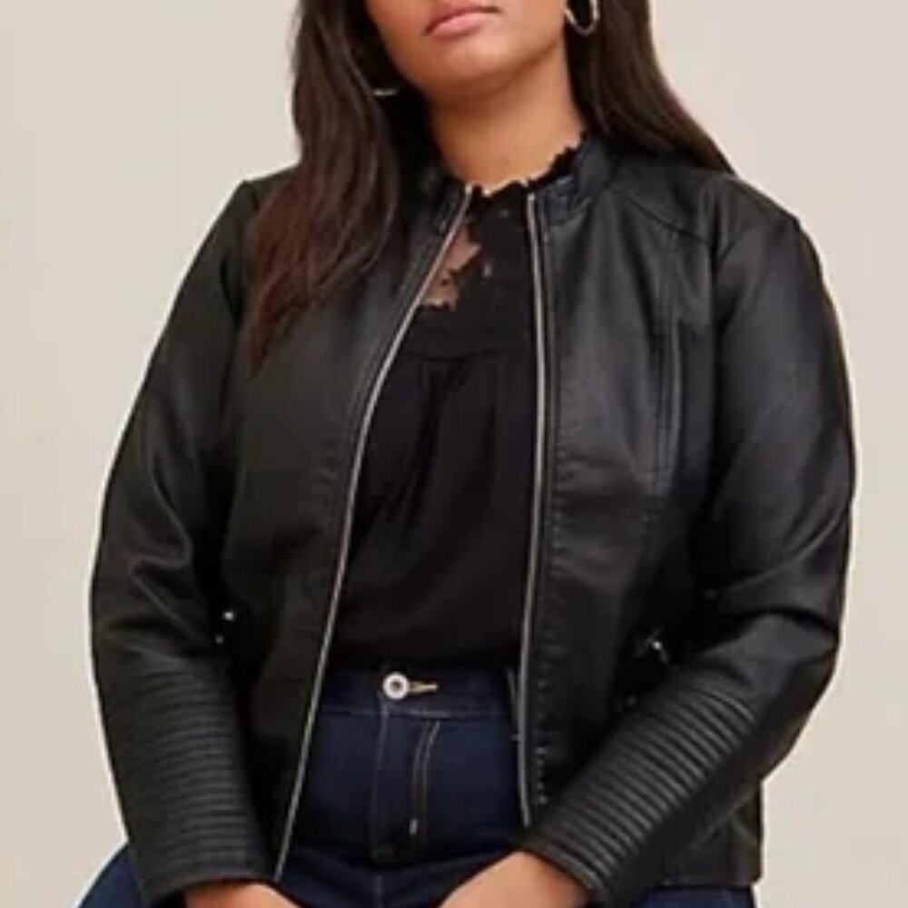 Torrid Faux Leather Moto Bomber Jacket (Like new condition! Barely worn!)
